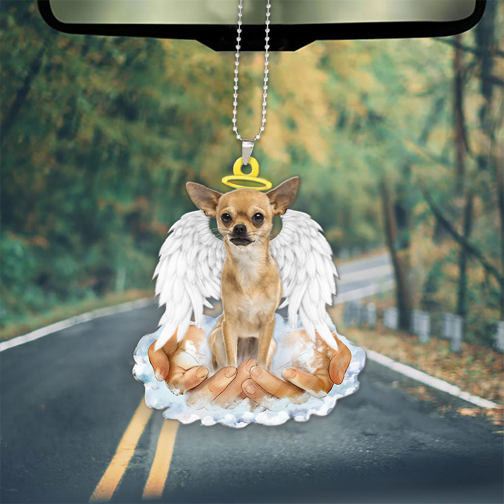 Chihuahua Fawn In The Hands Of God Car Hanging Ornament