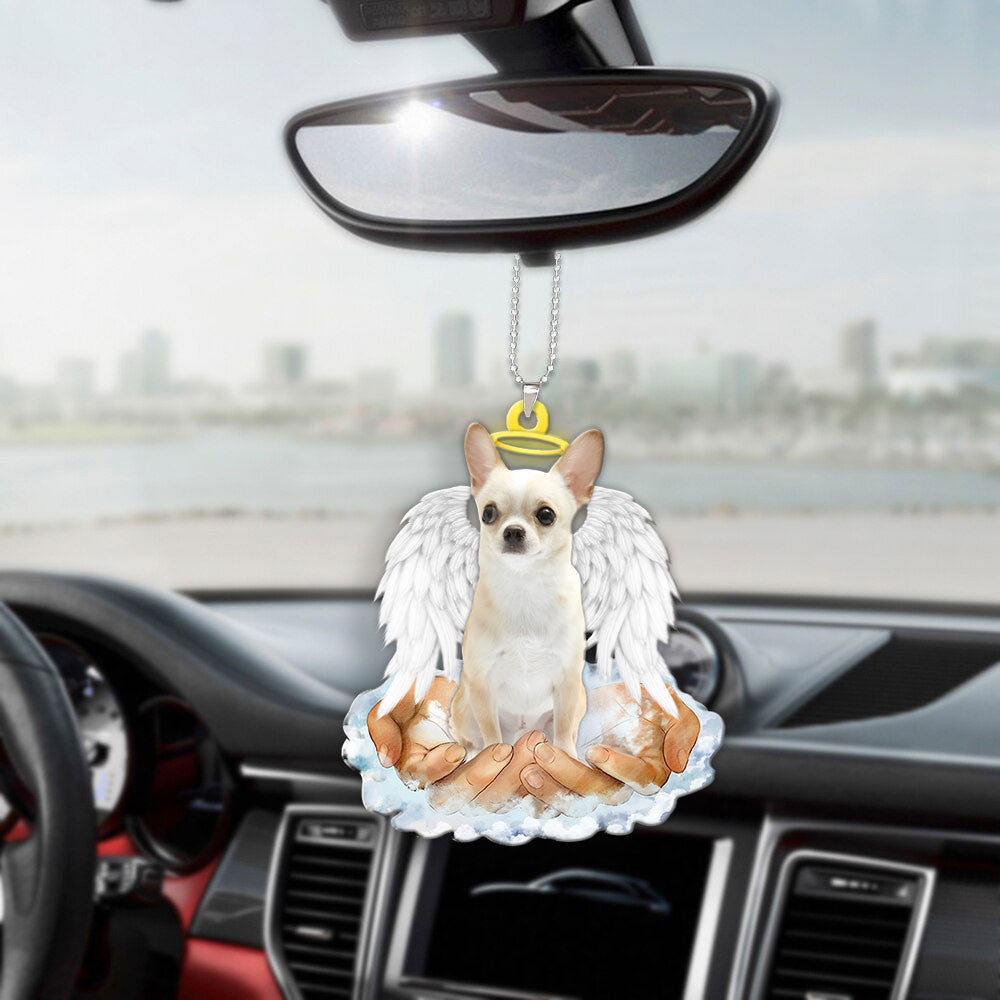 Chihuahua Cream In The Hands Of God Car Hanging Ornament