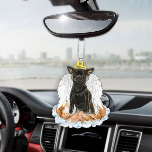 Chihuahua Black In The Hands Of God Car Hanging Ornament