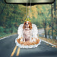 Cavalier King Charles Spaniel Blenheim In The Hands Of God Car Hanging Ornament