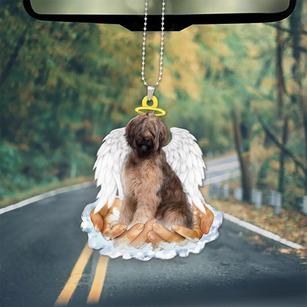 Briard In The Hands Of God Car Hanging Ornament