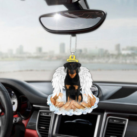 Beauceron In The Hands Of God Car Hanging Ornament