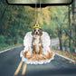 Australian Shepherd 2 In The Hands Of God Car Hanging Ornament