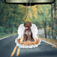 Wirehaired Pointing Griffon In The Hands Of God Car Hanging Ornament