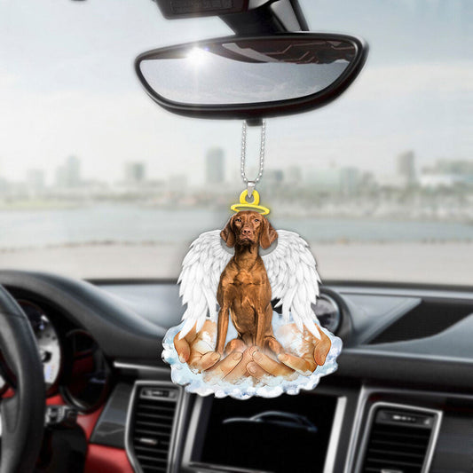 Vizsla In The Hands Of God Car Hanging Ornament