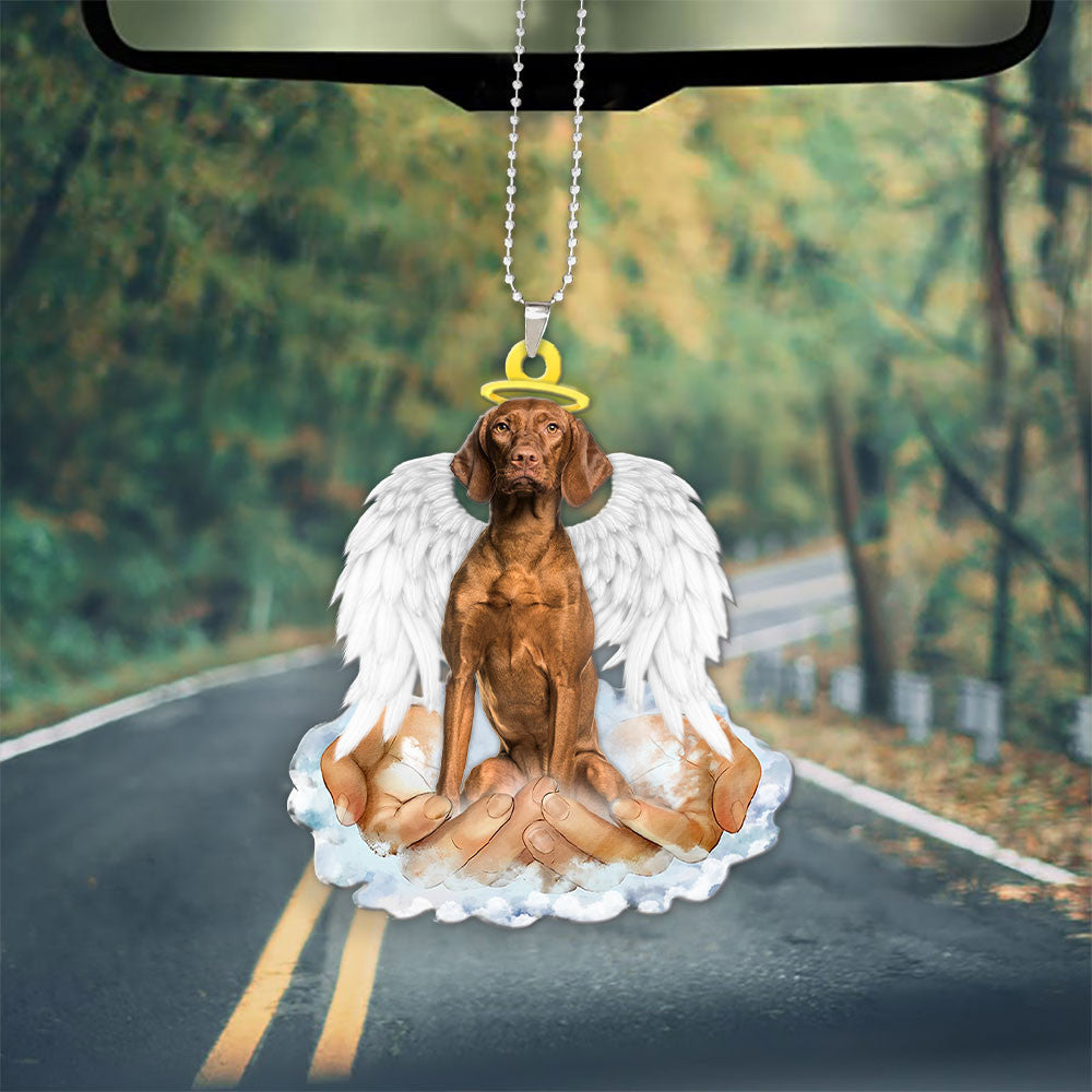 Vizsla In The Hands Of God Car Hanging Ornament