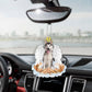 Siberian Husky In The Hands Of God Car Hanging Ornament