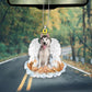 Siberian Husky In The Hands Of God Car Hanging Ornament