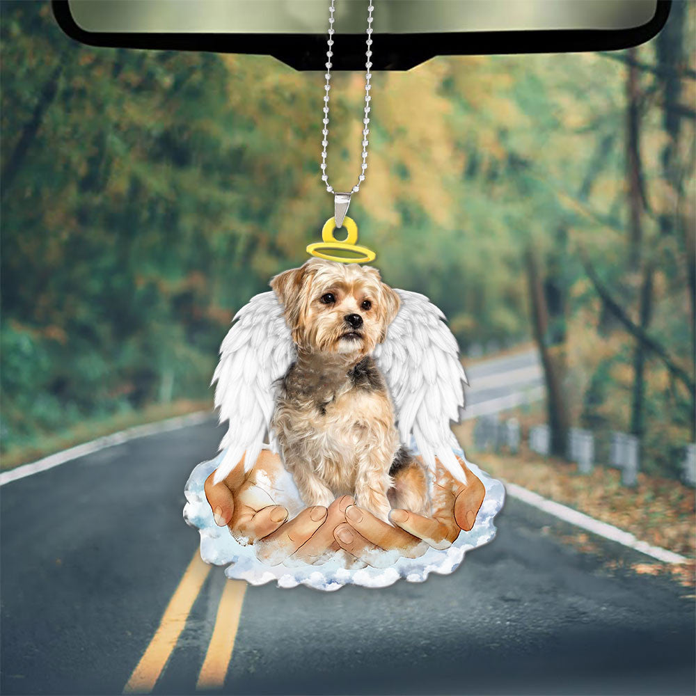 Shorkie In The Hands Of God Car Hanging Ornament
