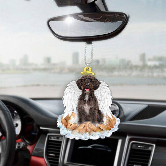 Schnoodle In The Hands Of God Car Hanging Ornament