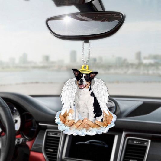 Rat Terrier In The Hands Of God Car Hanging Ornament