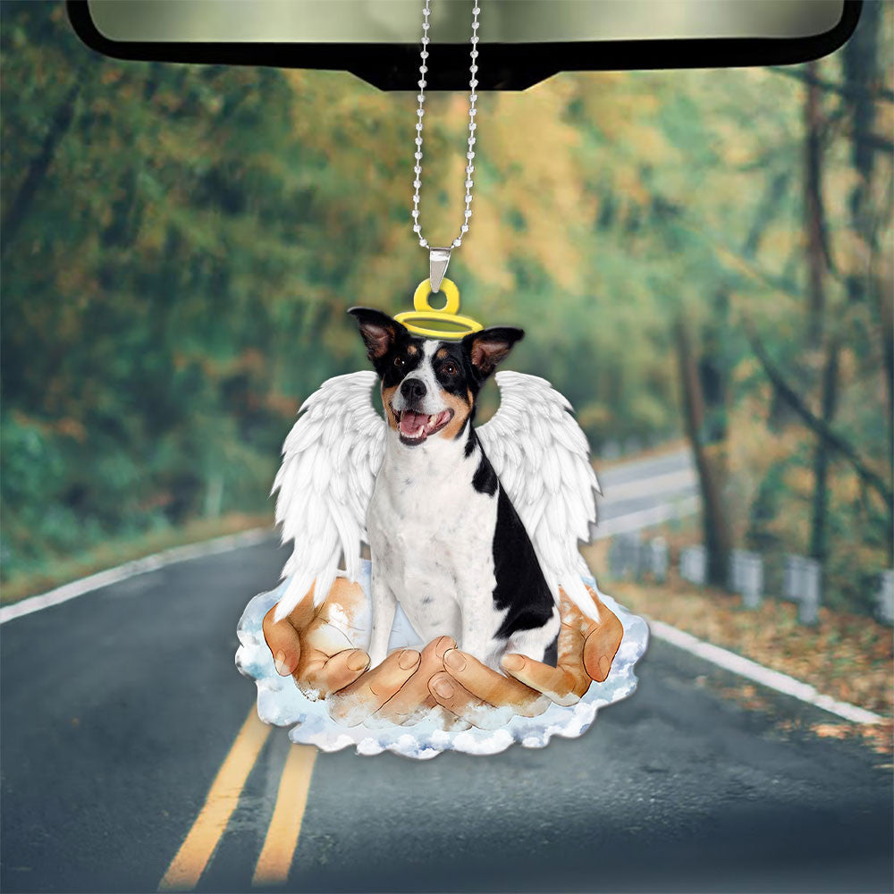 Rat Terrier In The Hands Of God Car Hanging Ornament