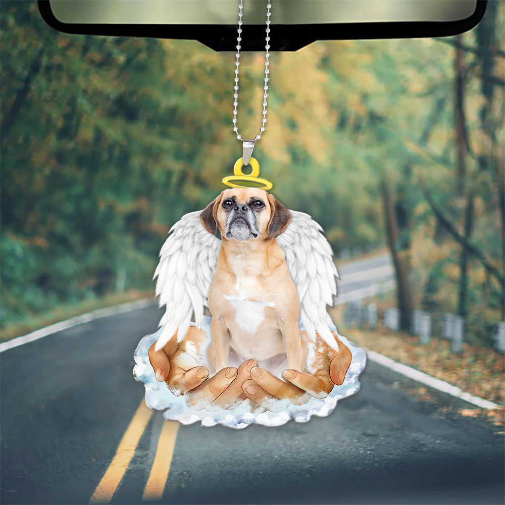 Puggle In The Hands Of God Car Hanging Ornament