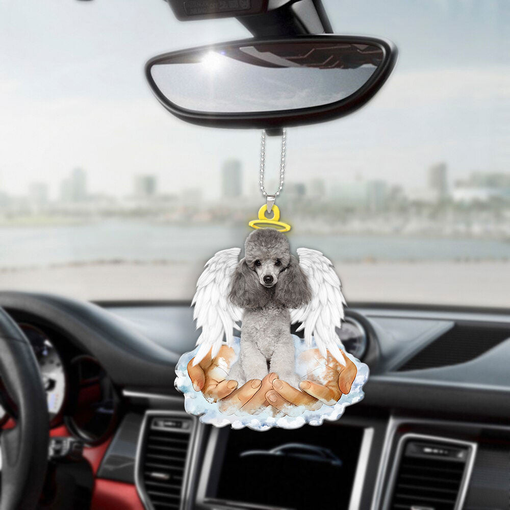 Poodle In The Hands Of God Car Hanging Ornament