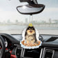 Pomeranian In The Hands Of God Car Hanging Ornament