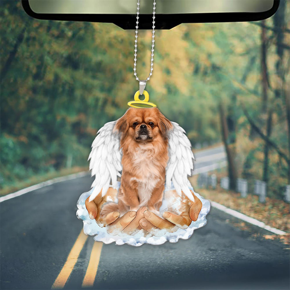 Pekingese In The Hands Of God Car Hanging Ornament