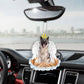 Norwegian Elkhound In The Hands Of God Car Hanging Ornament