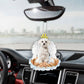 Maltese In The Hands Of God Car Hanging Ornament