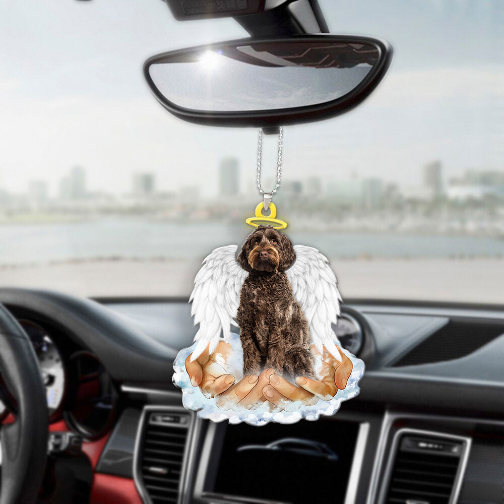 Labradoodle In The Hands Of God Car Hanging Ornament