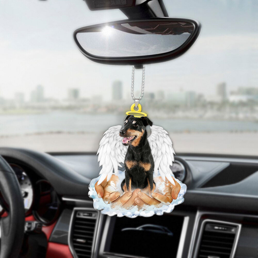 Jagdterrier In The Hands Of God Car Hanging Ornament