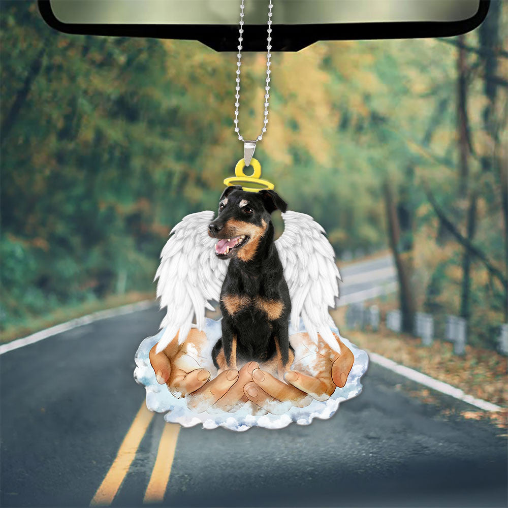 Jagdterrier In The Hands Of God Car Hanging Ornament