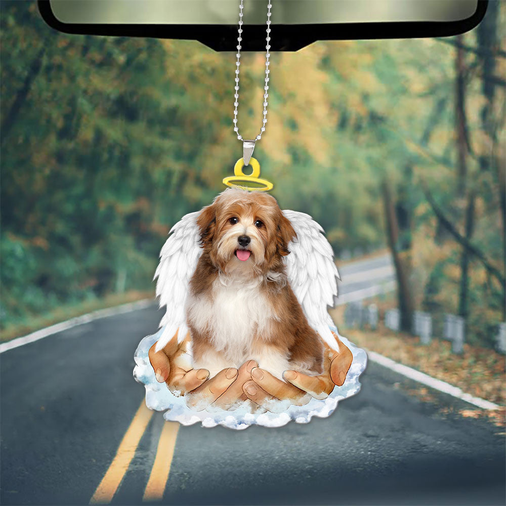 Havanese In The Hands Of God Car Hanging Ornament