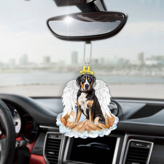 Greater Swiss Mountain Dog In The Hands Of God Car Hanging Ornament