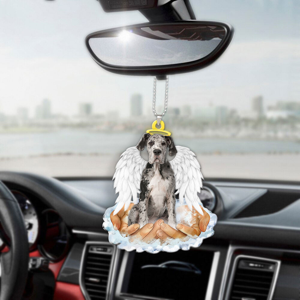 Great Dane In The Hands Of God Car Hanging Ornament