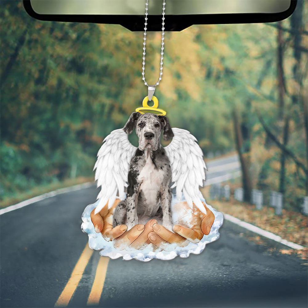 Great Dane In The Hands Of God Car Hanging Ornament