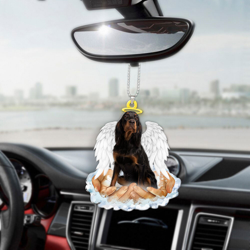 Gordon Setter In The Hands Of God Car Hanging Ornament