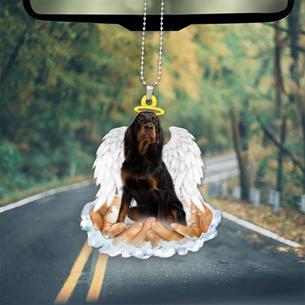 Gordon Setter In The Hands Of God Car Hanging Ornament