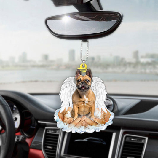 French Bulldog In The Hands Of God Car Hanging Ornament