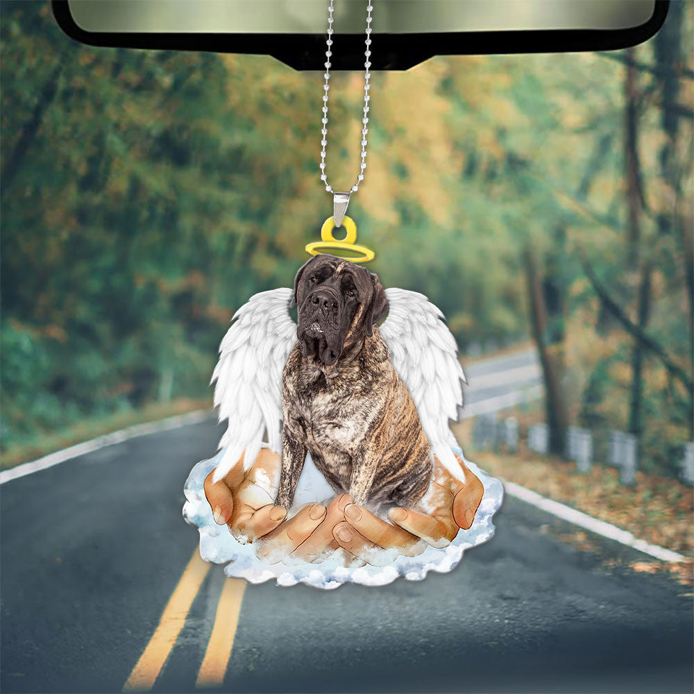 English Mastiff Brindle In The Hands Of God Car Hanging Ornament