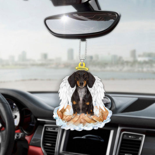 Dachshund In The Hands Of God Car Hanging Ornament