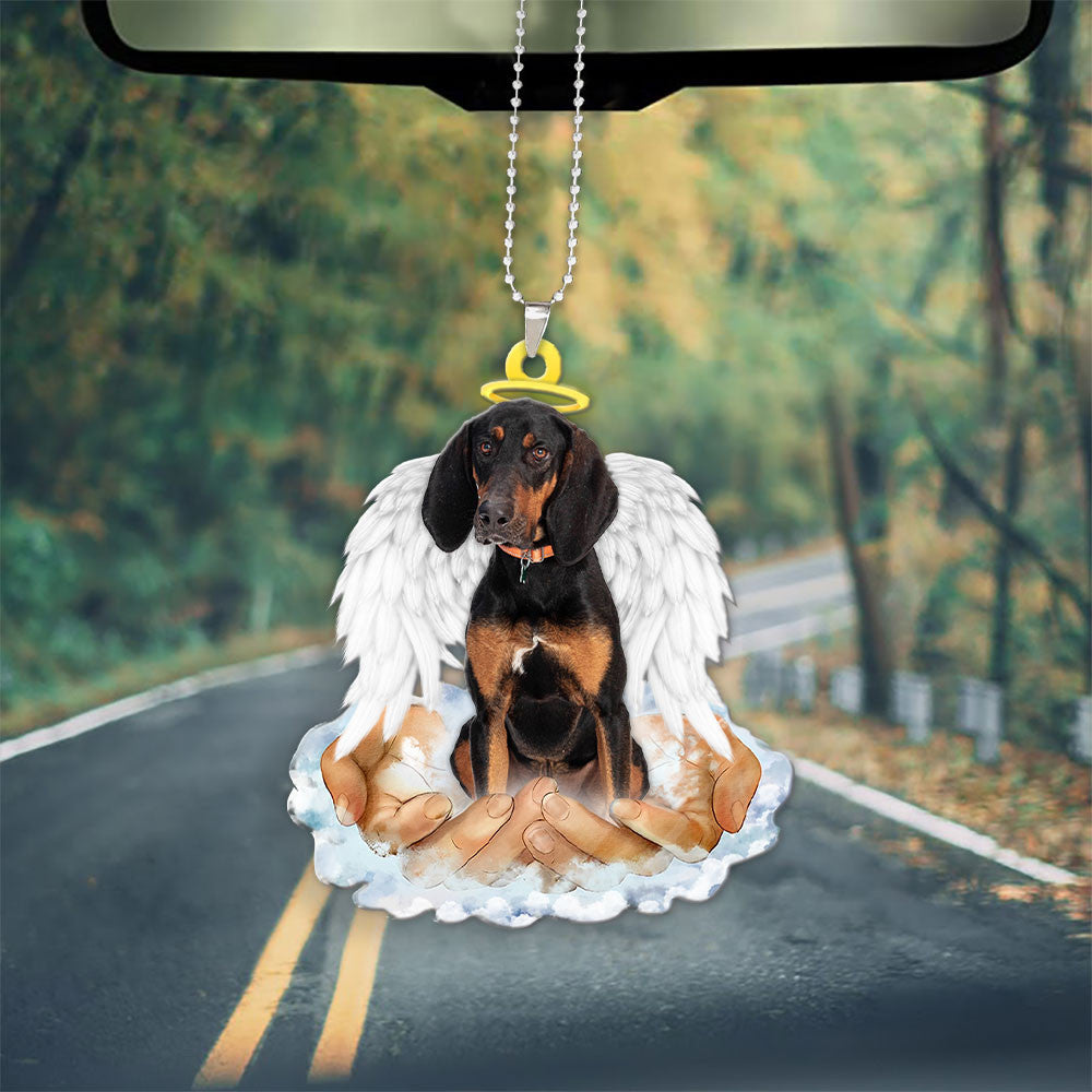 Coonhound In The Hands Of God Car Hanging Ornament