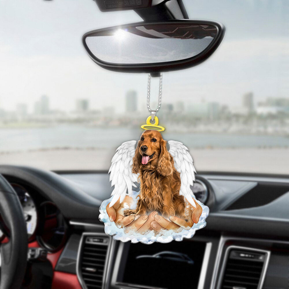 Cocker Spaniel In The Hands Of God Car Hanging Ornament