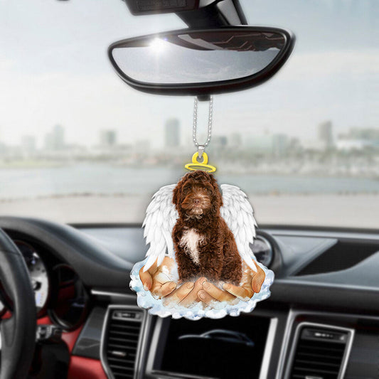 Cockapoo In The Hands Of God Car Hanging Ornament