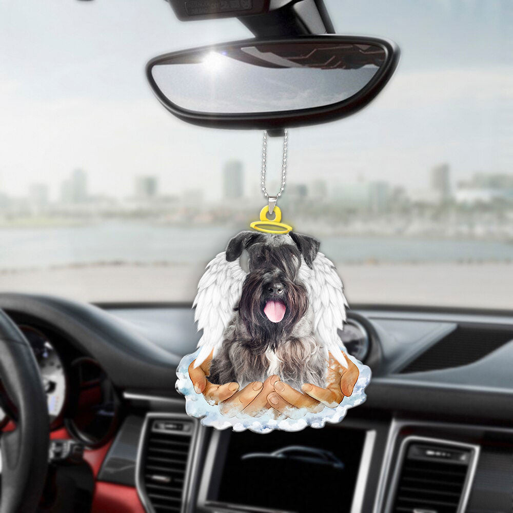 Cesky Terrier In The Hands Of God Car Hanging Ornament