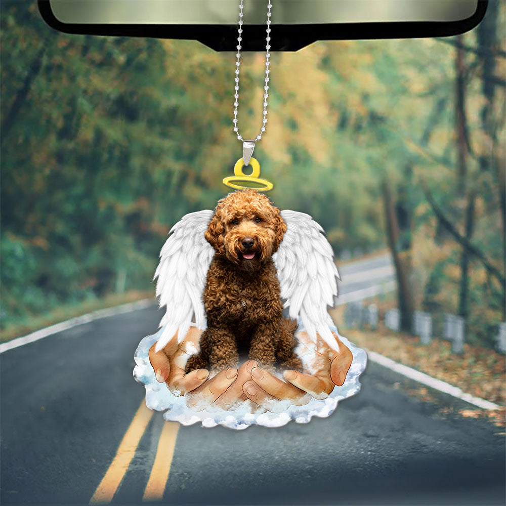 Cavapoo In The Hands Of God Car Hanging Ornament