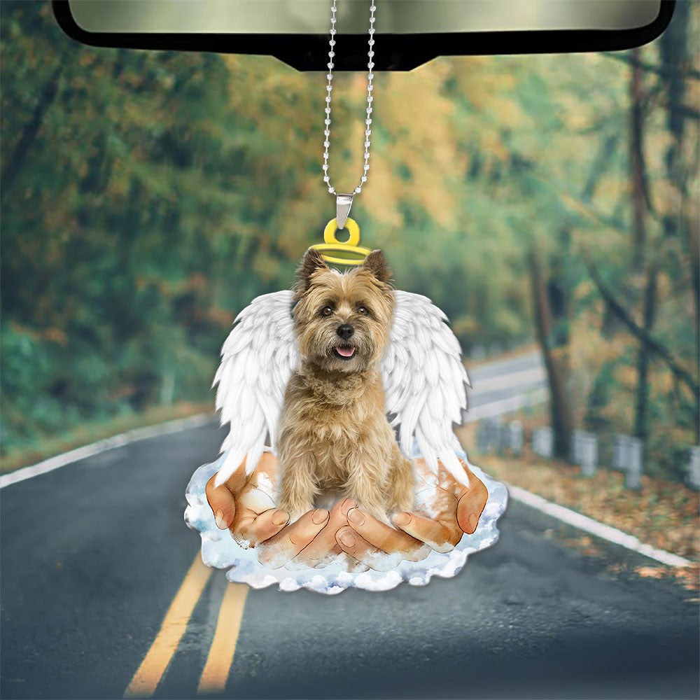 Cairn Terrier In The Hands Of God Car Hanging Ornament