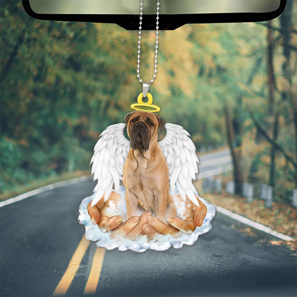 Bullmastiff In The Hands Of God Car Hanging Ornament