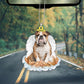 Bulldog In The Hands Of God Car Hanging Ornament