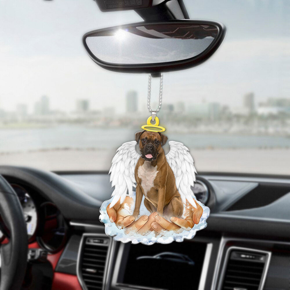 Boxer In The Hands Of God Car Hanging Ornament