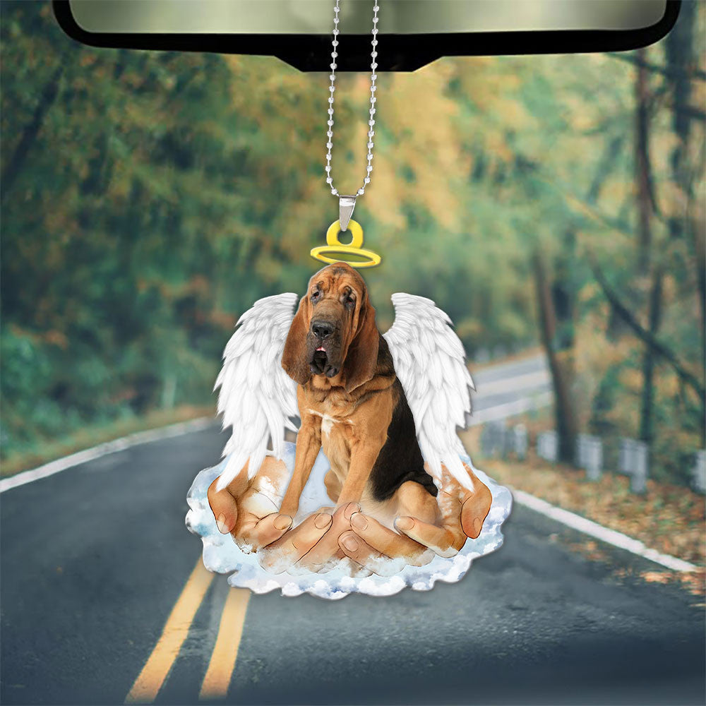 Bloodhound In The Hands Of God Car Hanging Ornament