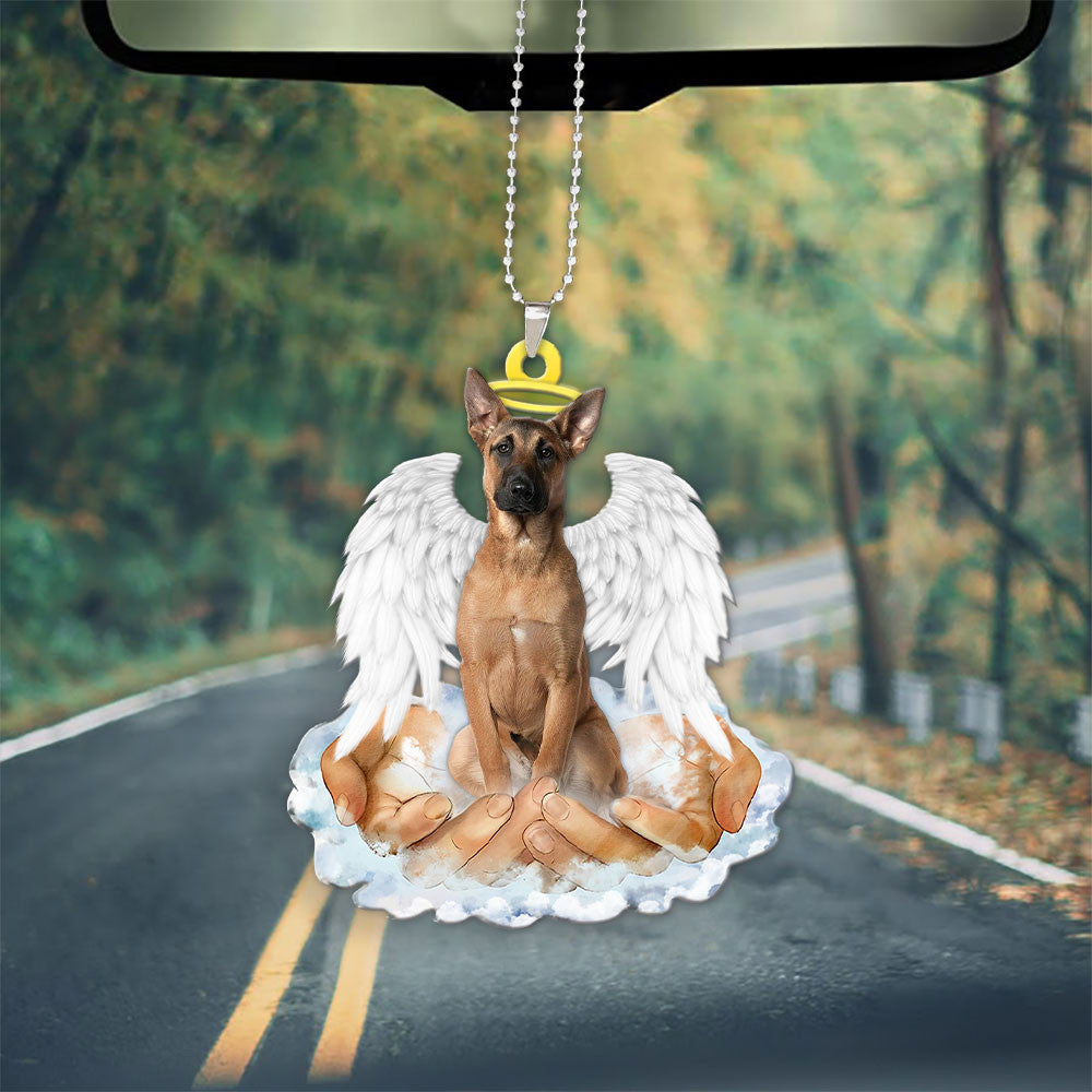 Belgain Malinois In The Hands Of God Car Hanging Ornament