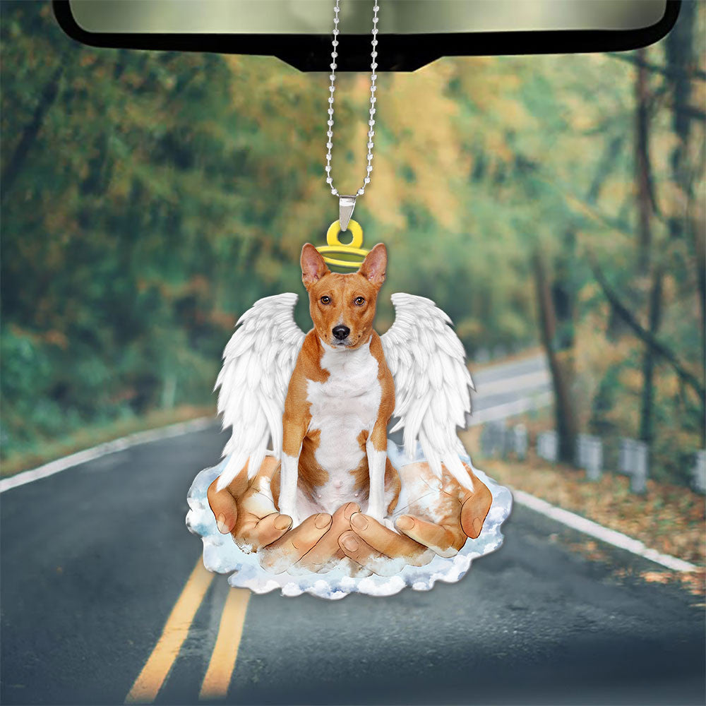 Basenji In The Hands Of God Car Hanging Ornament