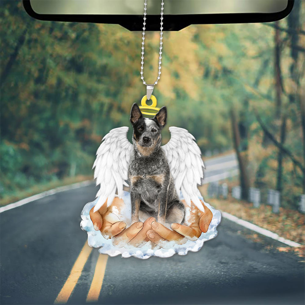 Australian Cattle Dog In The Hands Of God Car Hanging Ornament