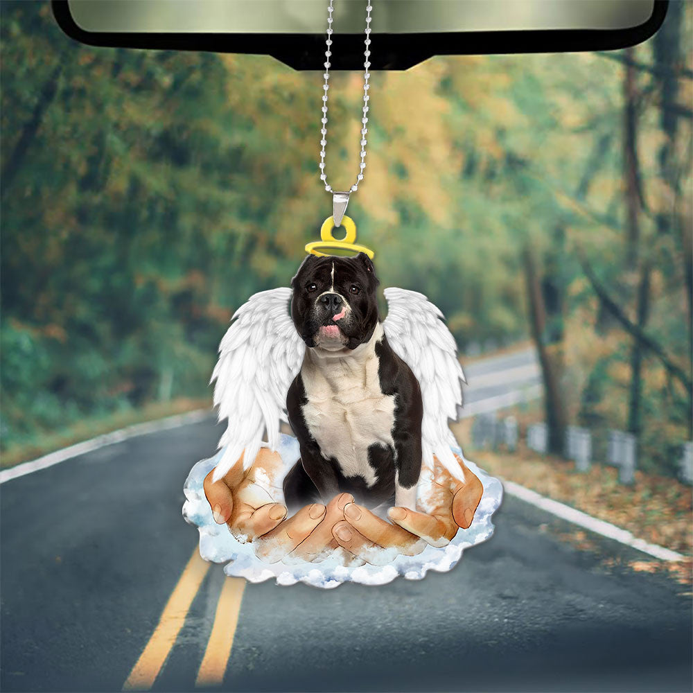 American Bully In The Hands Of God Car Hanging Ornament