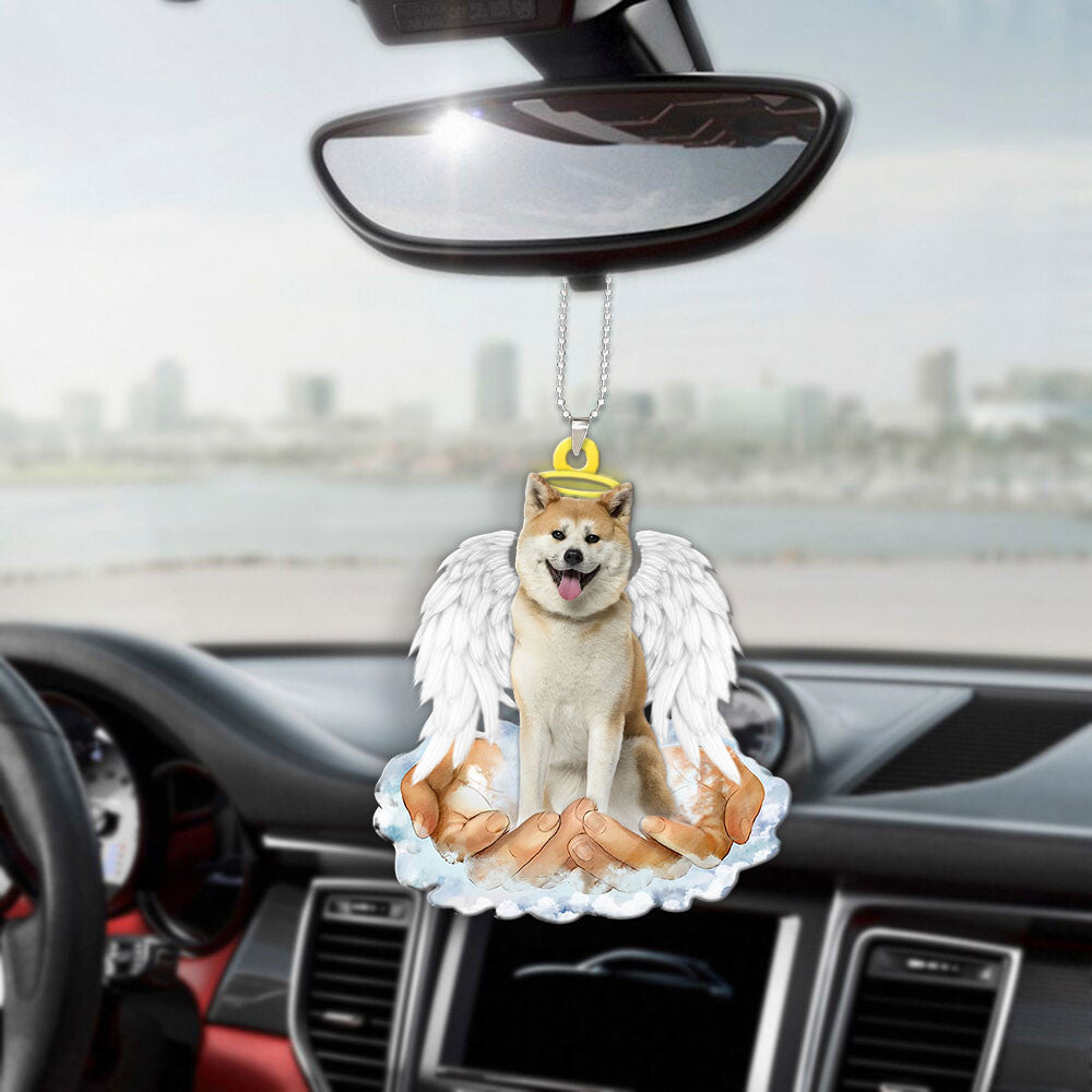 Akita Inu In The Hands Of God Car Hanging Ornament