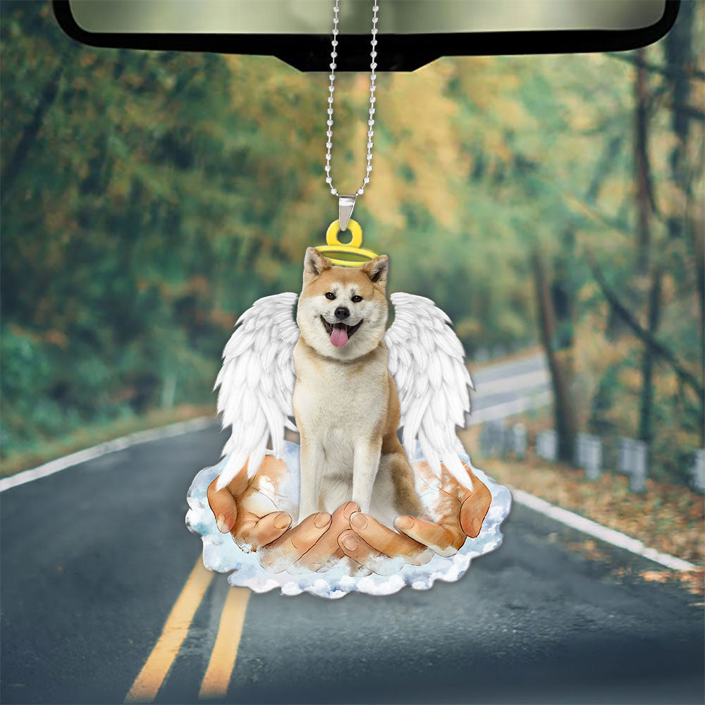 Akita Inu In The Hands Of God Car Hanging Ornament